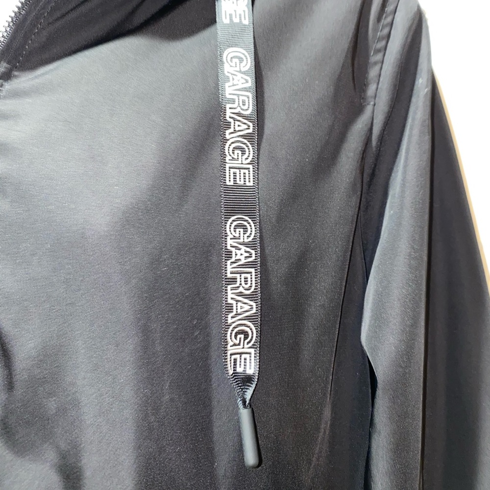 Garage Cropped Black Rain Jacket Sz L - Picture 4 of 7